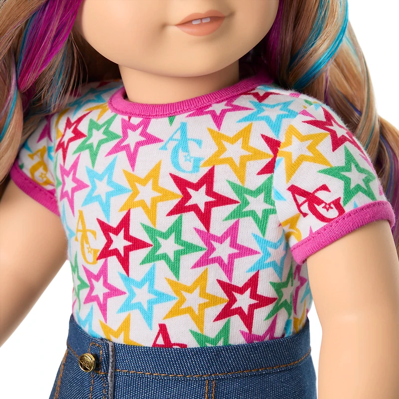 Truly Me™ 18-inch Doll #110 with wavy blonde hair