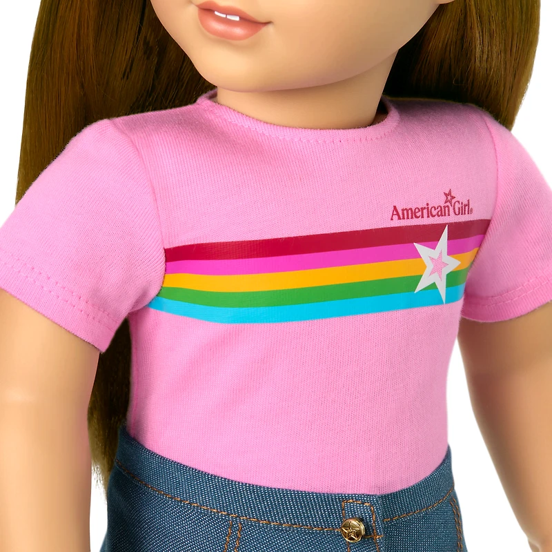 Truly Me™ 18-inch Doll #107 with straight brown hair