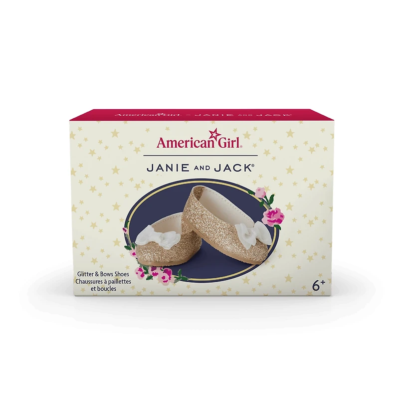 American Girl® x Janie and Jack Glitter & Bows Shoes for 18-inch Dolls