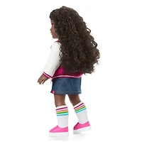 Truly Me™ 18-inch Doll #127 with curly dark-brown hair