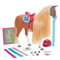 Chestnut Charm Horse & Western Flowers Denim Jumpsuit for 18-inch Dolls