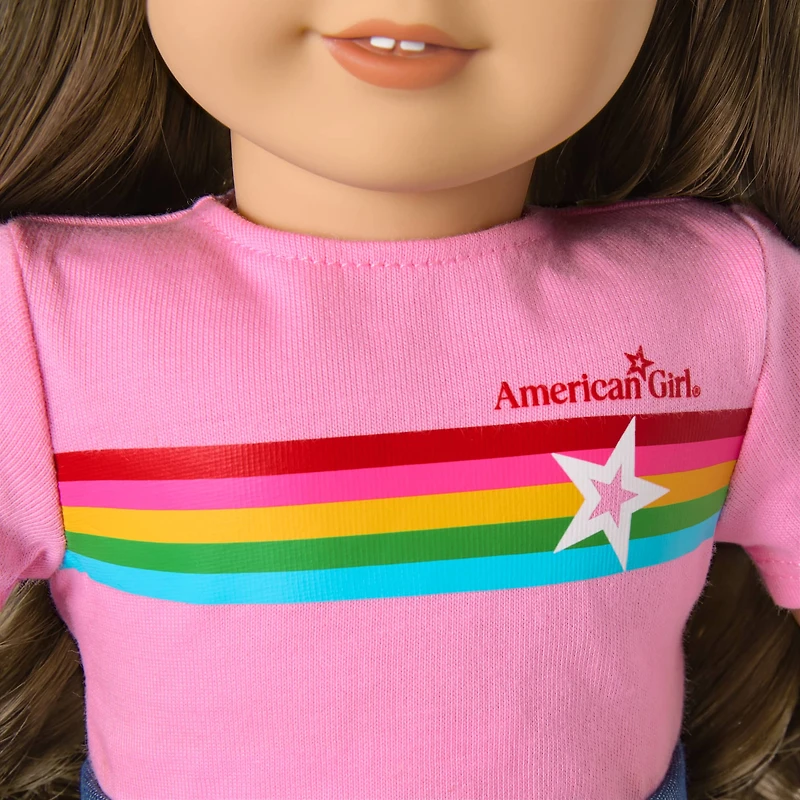 Truly Me™ 18-inch Doll #126 with wavy brown hair