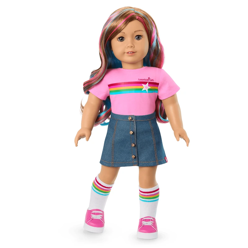 Truly Me™ 18-inch Doll #101 with wavy caramel hair