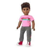 Truly Me™ 18-inch Doll #113 with curly dark-brown hair