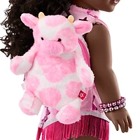 Pink Spotted Cow Backpack & Accessory Set for 18-inch Dolls