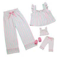 Raquel’s™ Coastal Stripes Pajamas for Girls & 18-inch Dolls