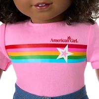 Truly Me™ 18-inch Doll #112 with curly dark-brown hair