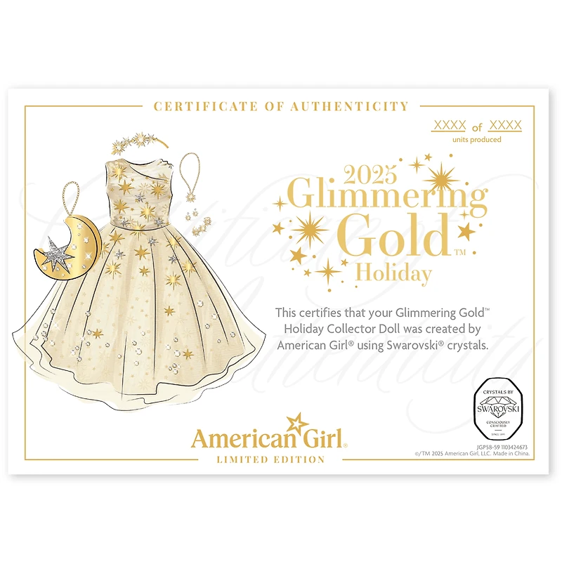 American Girl® 2025 Glimmering Gold™ Holiday Collector Doll