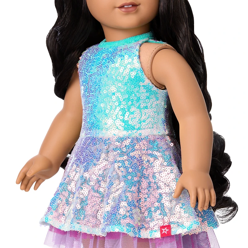 Glam Shimmering Ocean Outfit & Shimmering Sea Turtle Backpack & Accessory Set Bundle