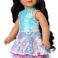 Glam Shimmering Ocean Outfit & Shimmering Sea Turtle Backpack & Accessory Set Bundle