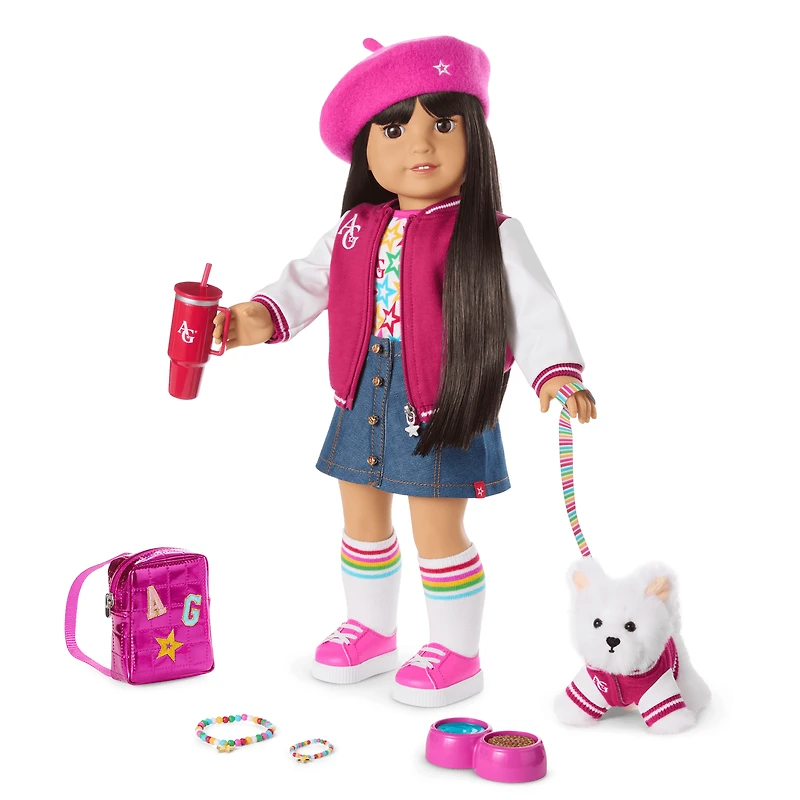 Truly Me™ 18-inch Doll #130 with straight black-brown hair