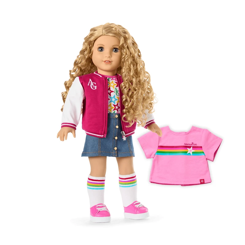 Truly Me™ 18-inch Doll #115 with curly blonde hair