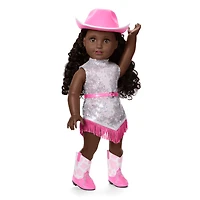 Glam Pink Cowgirl Outfit for 18-inch Dolls