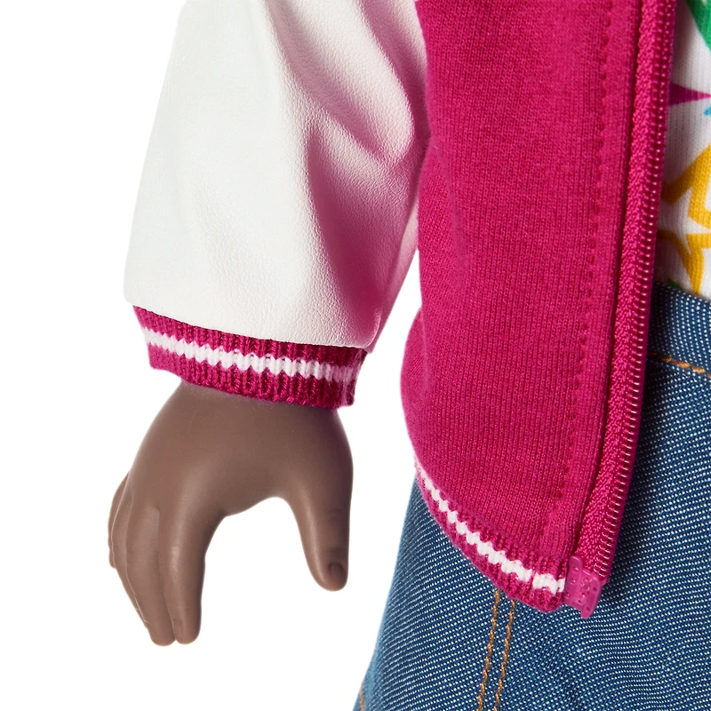 Truly Me™ 18-inch Doll #127 with curly dark-brown hair