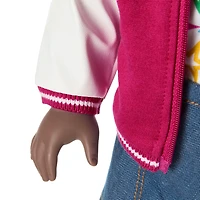 Truly Me™ 18-inch Doll #127 with curly dark-brown hair