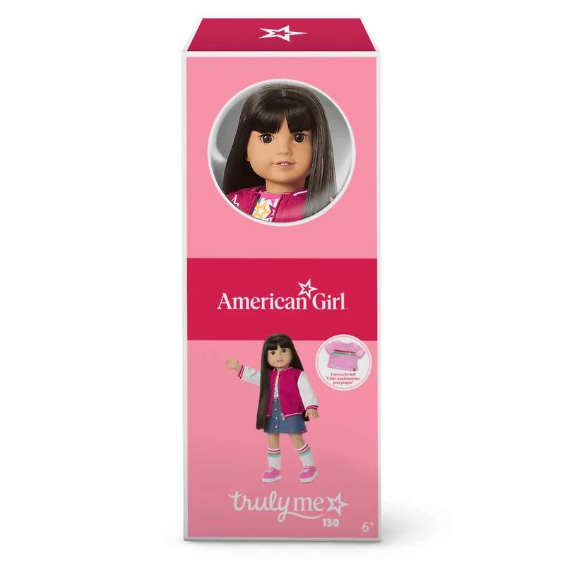 Truly Me™ 18-inch Doll #130 with straight black-brown hair
