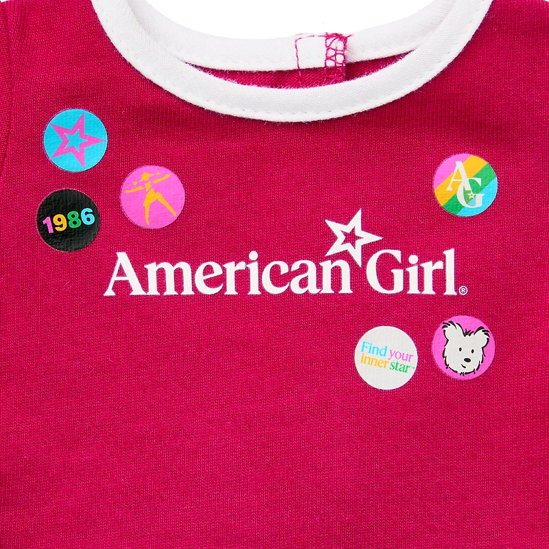 Matching AG™ Grin Pins Ringer Tee Set for Girls & 18-inch Dolls