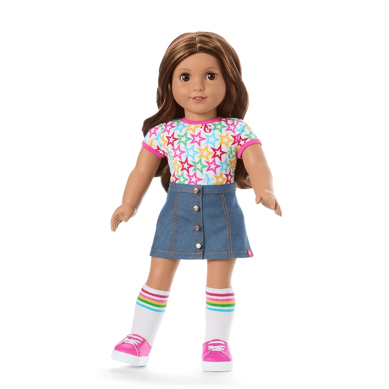 Truly Me™ 18-inch Doll #117 with wavy dark-brown hair