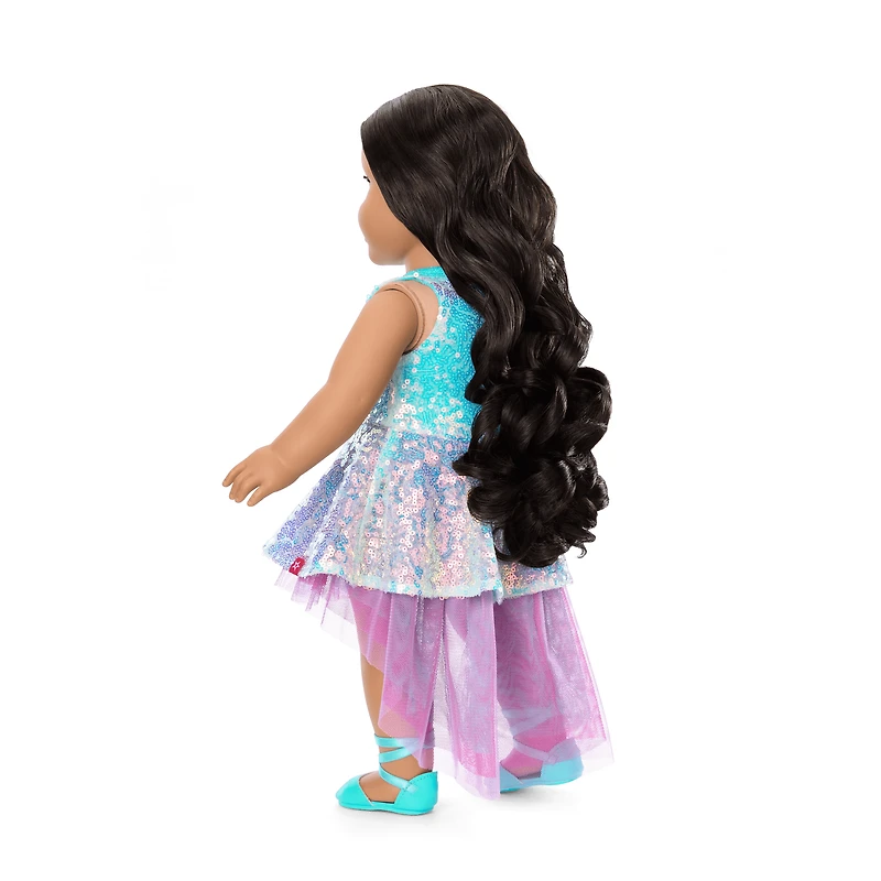 Glam Shimmering Ocean Outfit & Shimmering Sea Turtle Backpack & Accessory Set Bundle