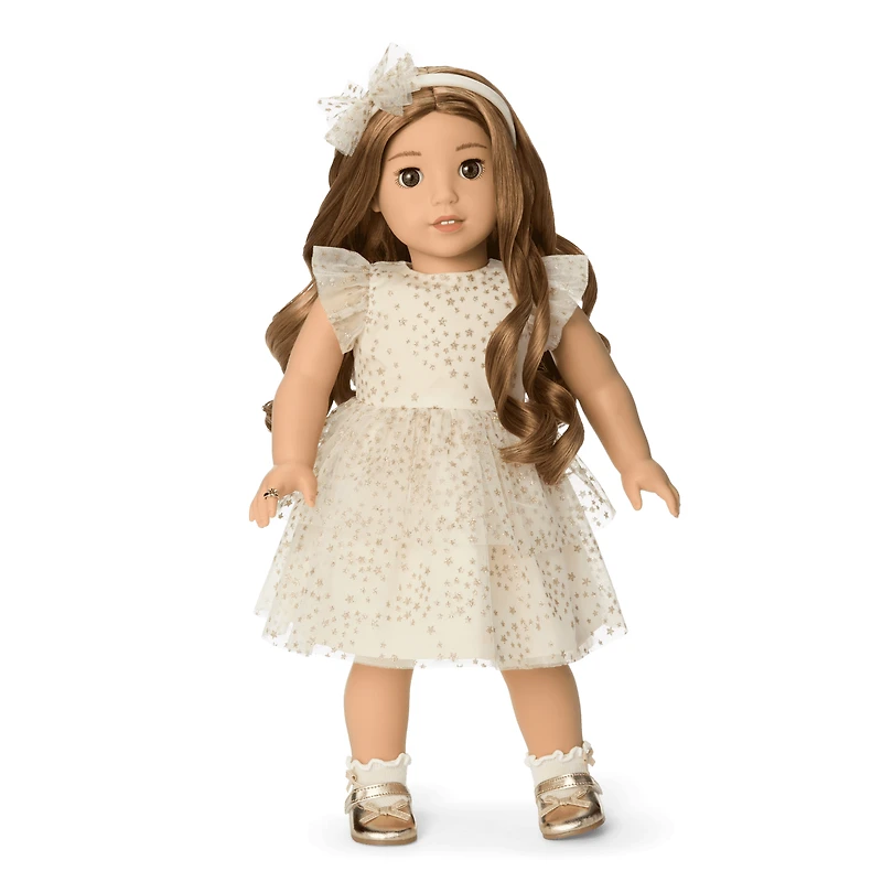 American Girl® x Janie and Jack Sparkly Cream Celebration Dress for 18-inch Dolls