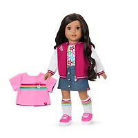 Truly Me™ 18-inch Doll #108 with curly black-brown hair