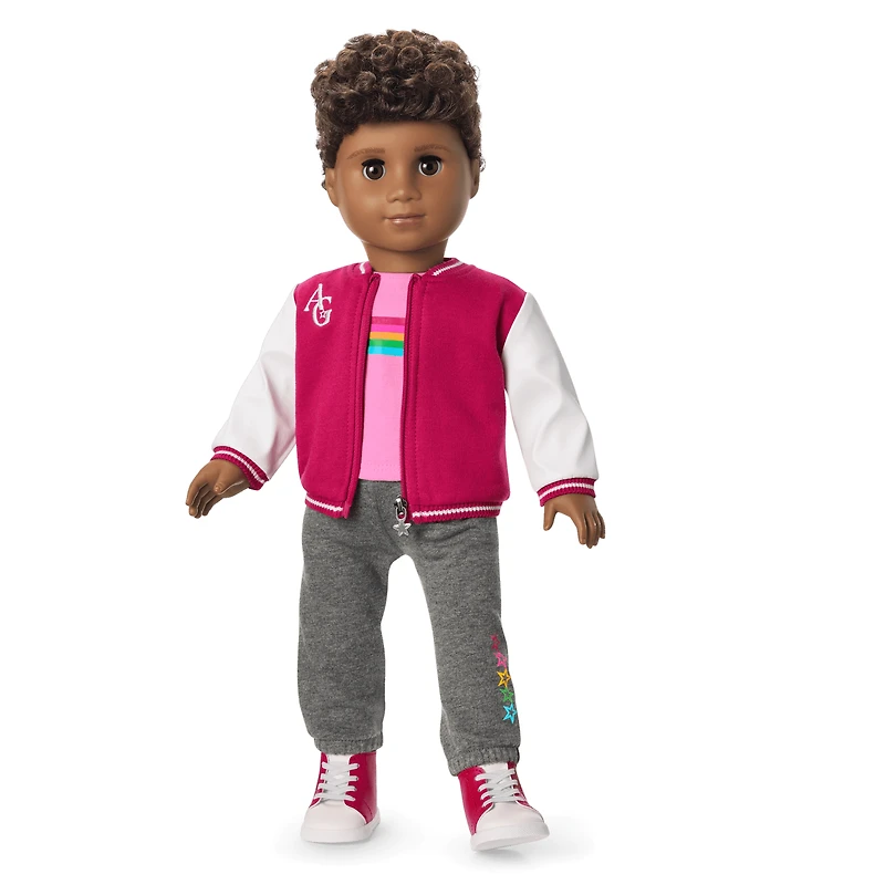 Truly Me™ 18-inch Doll #113 with curly dark-brown hair