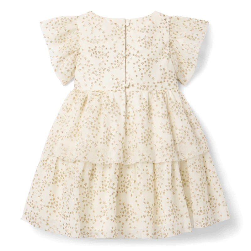 American Girl® x Janie and Jack Sparkly Cream Celebration Dress for Little Girls &