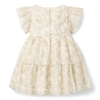 American Girl® x Janie and Jack Sparkly Cream Celebration Dress for Little Girls &