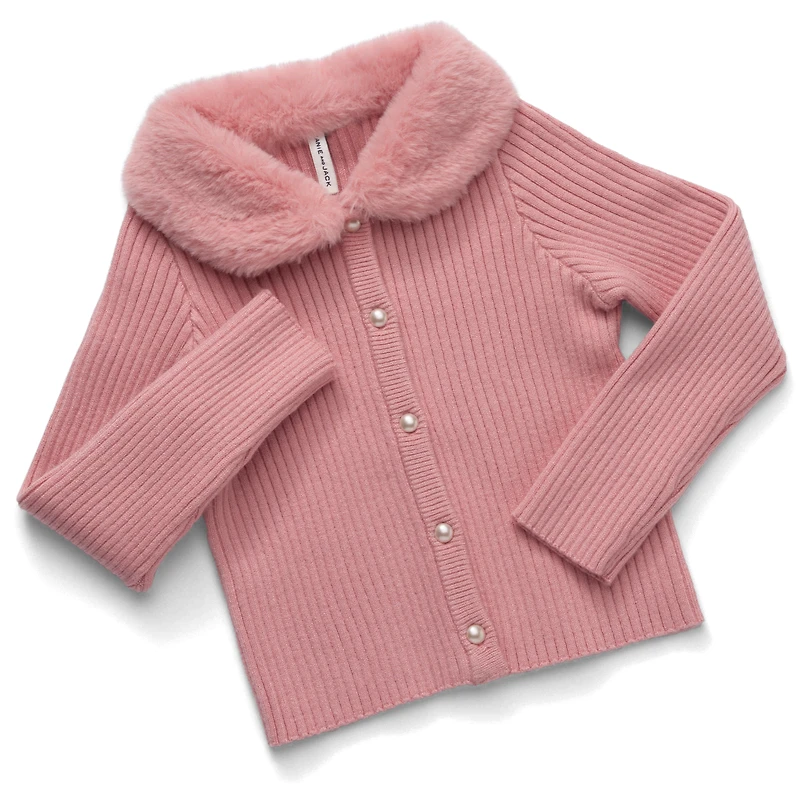American Girl® x Janie and Jack Rosy Ribbed Cardigan for Girls