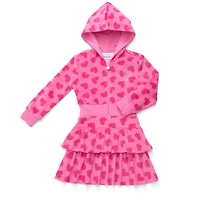 Pink Hearts Hoodie Dress for Girls