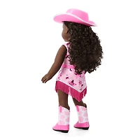Glam Pink Cowgirl Outfit & Pink Spotted Cow Backpack & Accessory Set  Bundle