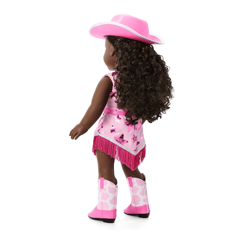 Glam Pink Cowgirl Outfit for 18-inch Dolls