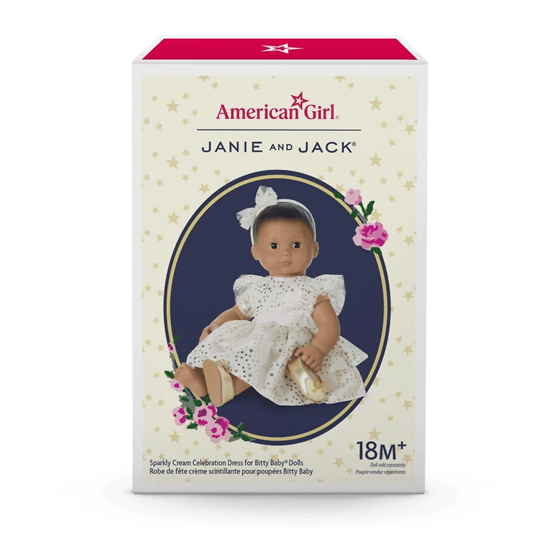 American Girl® x Janie and Jack Sparkly Cream Celebration Dress for Bitty Baby® Dolls