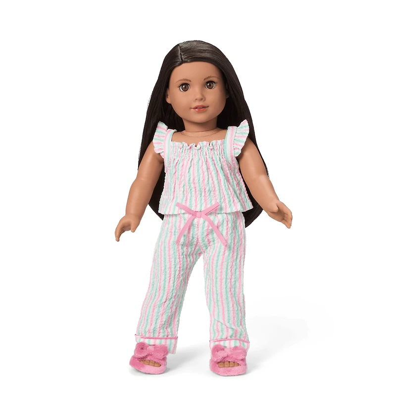 Raquel’s™ Coastal Stripes Pajamas for Girls & 18-inch Dolls