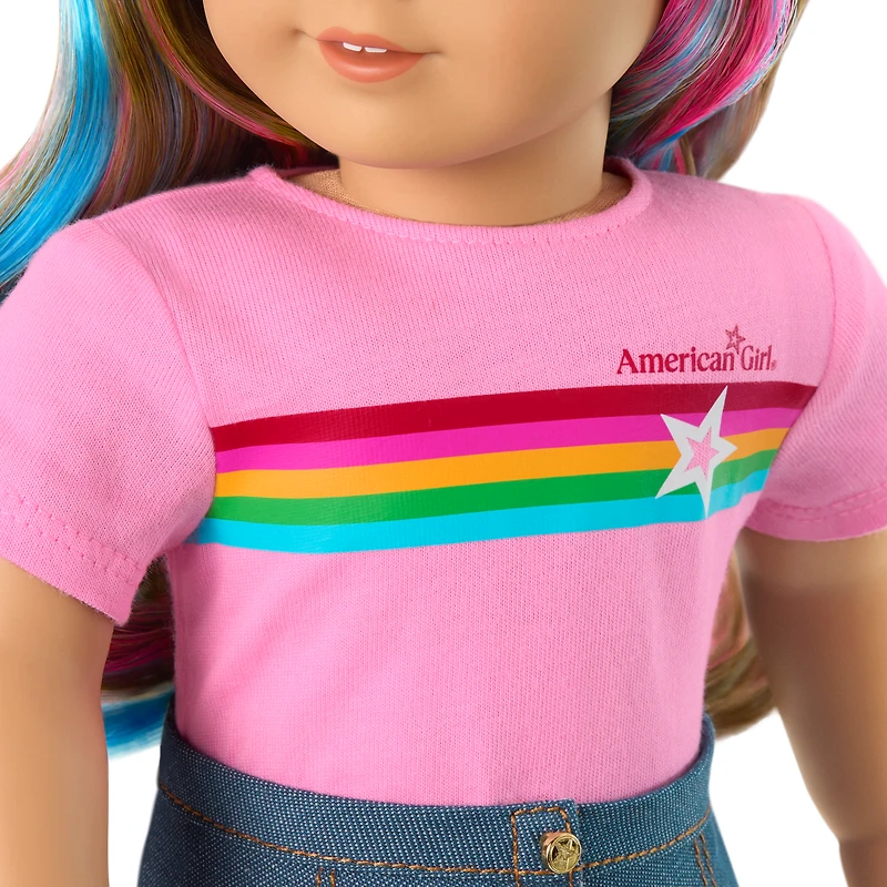 Truly Me™ 18-inch Doll #101 with wavy caramel hair