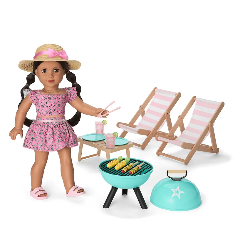 Raquel's™ Beach Chairs & Barbecue Set for 18-inch Dolls (Girl of the Year™ 2026)
