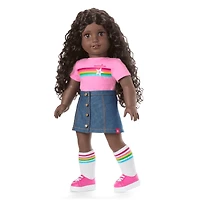 Truly Me™ 18-inch Doll #127 with curly dark-brown hair