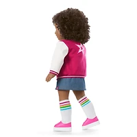 Truly Me™ 18-inch Doll #112 with curly dark-brown hair