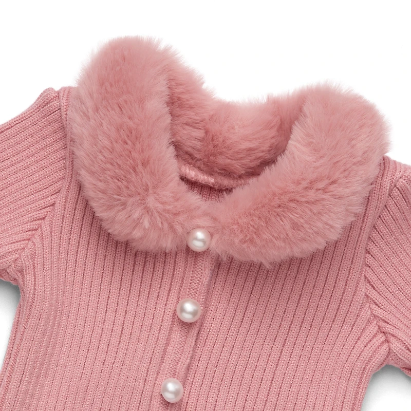 American Girl® x Janie and Jack Rosy Ribbed Cardigan for 18-inch Dolls