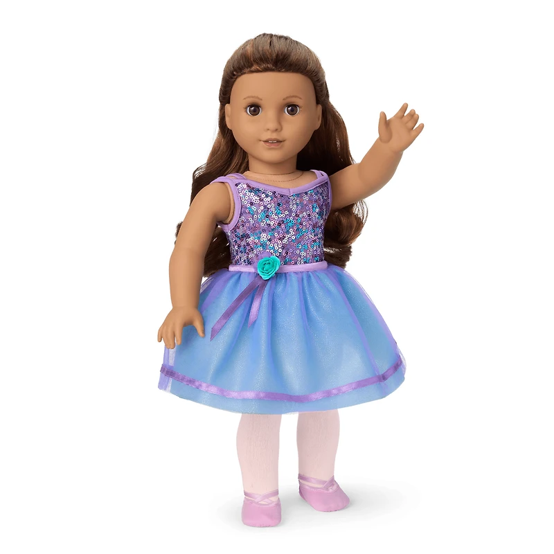 Truly Me™ #117 Doll & Dance All Day Set with wavy dark-brown hair