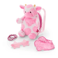 Glam Pink Cowgirl Outfit & Pink Spotted Cow Backpack & Accessory Set  Bundle