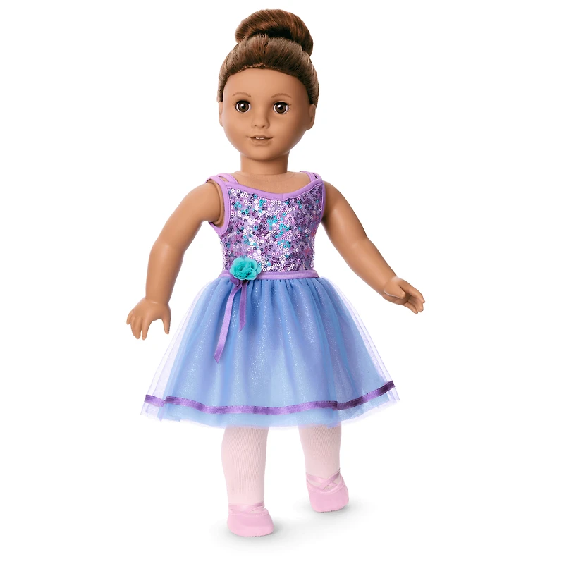 Truly Me™ #117 Doll & Dance All Day Set with wavy dark-brown hair