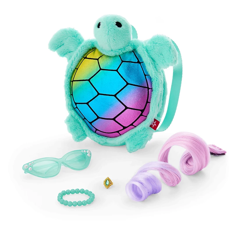 Glam Shimmering Ocean Outfit & Shimmering Sea Turtle Backpack & Accessory Set Bundle