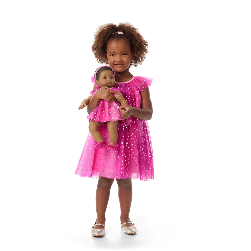 Pink Party-Ready Dress for Little Girls (Bitty Baby®)