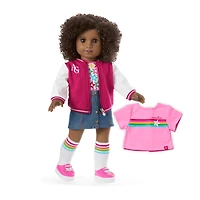 Truly Me™ 18-inch Doll #112 with curly dark-brown hair
