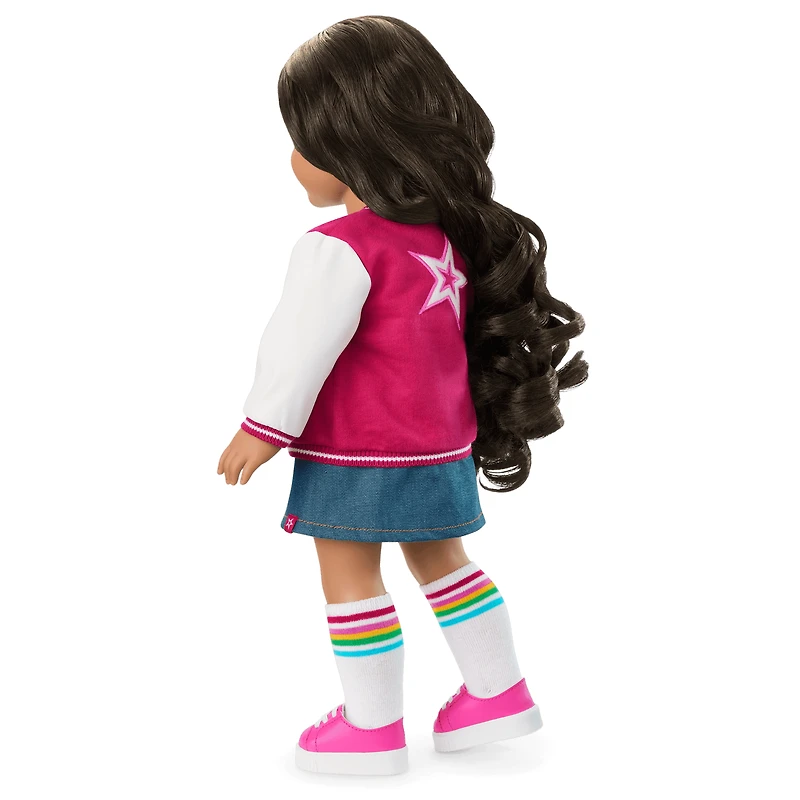 Truly Me™ 18-inch Doll #108 with curly black-brown hair