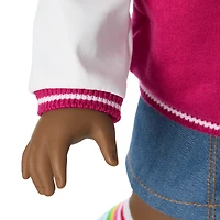 Truly Me™ 18-inch Doll #112 with curly dark-brown hair