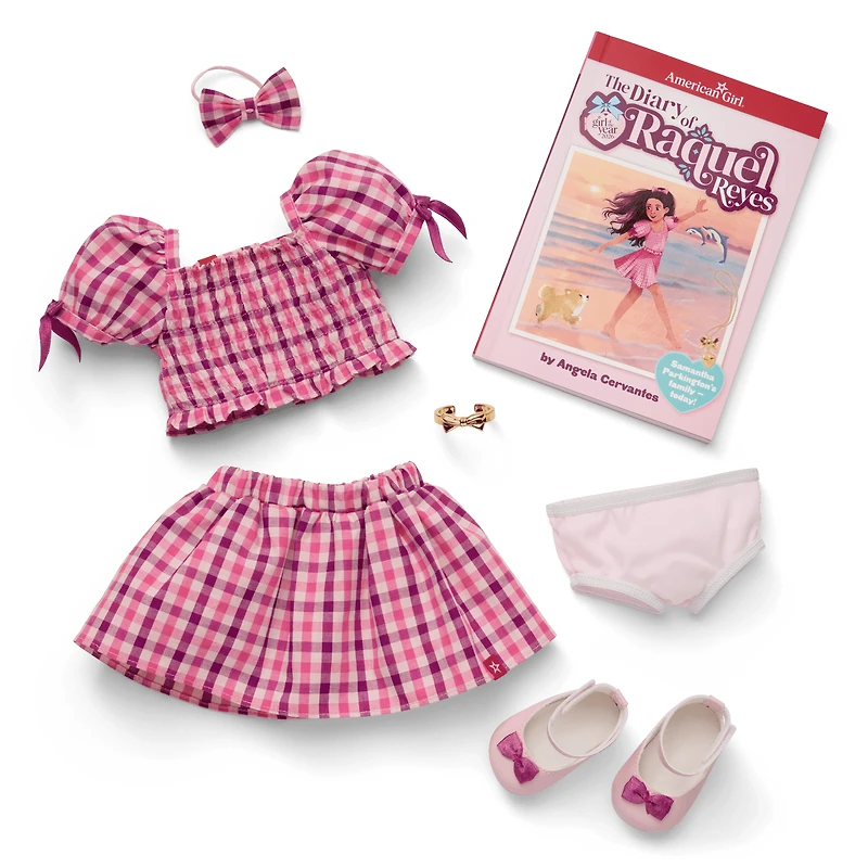 Raquel’s™ Gingham Ruffle Outfit for Girls & 18-inch Dolls + Raquel Doll (Girl of the Year™ 2026)