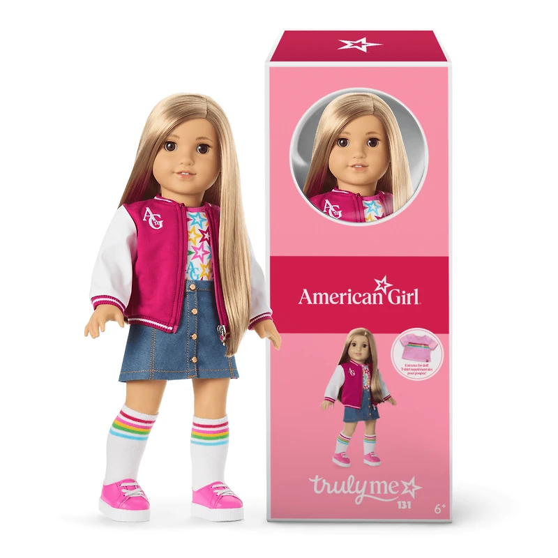 Truly Me™ 18-inch Doll #131 with straight blonde hair