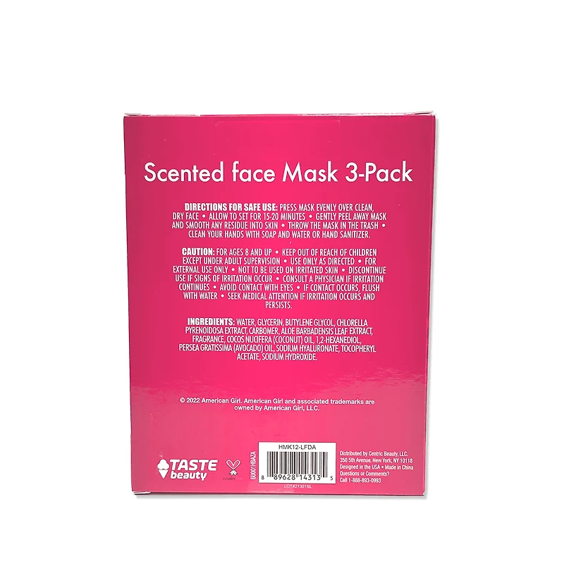 Scented Spa Mask 3-Pack for Girls